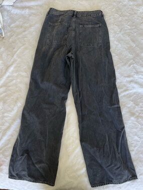 Old  navy front patch pocket high waisted Wide Leg Black Denim Pants